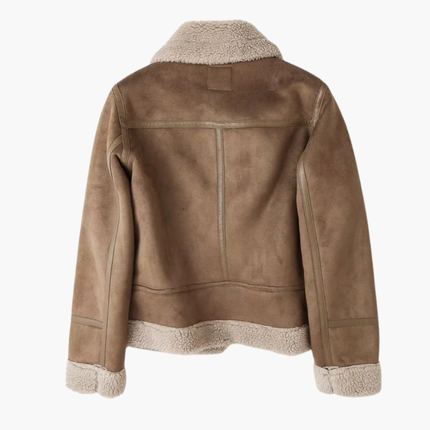 Women’s Zip Jacket with Plush Inner Layer and Adjustable Belt Hem