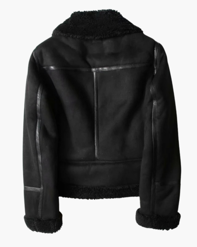 Women’s Zip Jacket with Plush Inner Layer and Adjustable Belt Hem