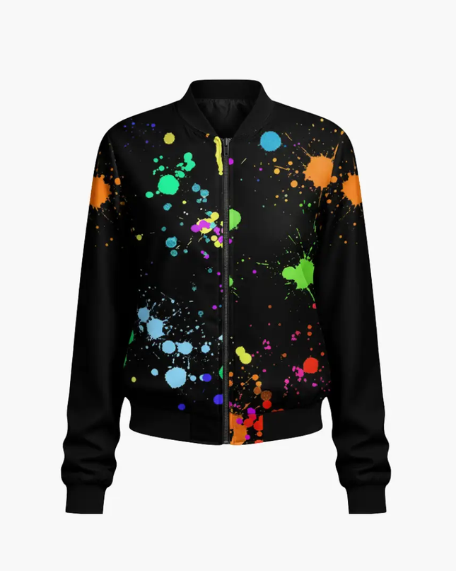 Women’s Bomber Jacket with Printed Surface