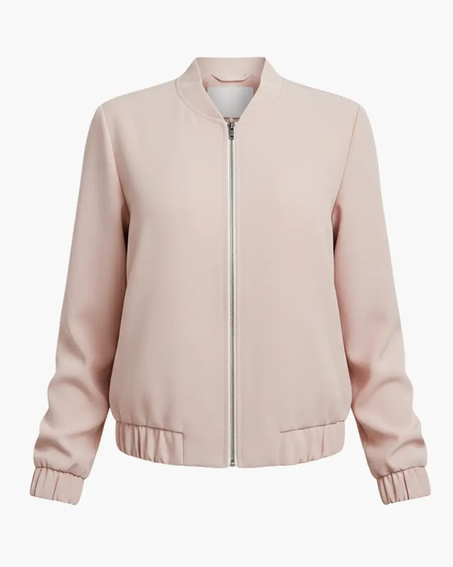 Women’s Bomber Jacket with Zipper Closure