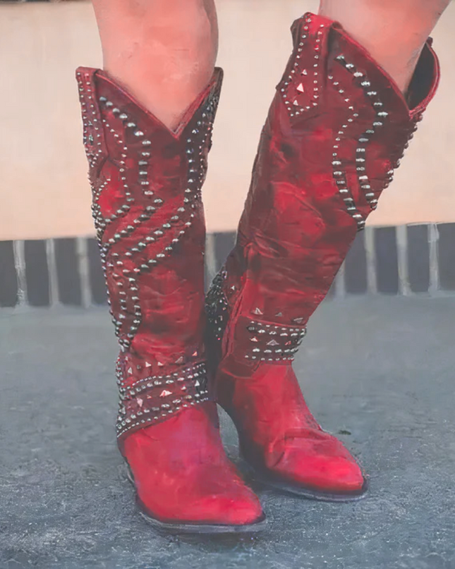 Mary - Stylish Western Knee-High Boots for Any Occasion