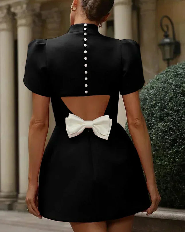 Hanna | Mini Dress with Open Back Bow Detail