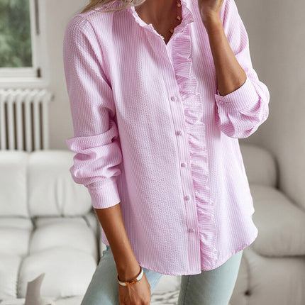 Adeline | Women's Long Sleeve Ruffle Blouse