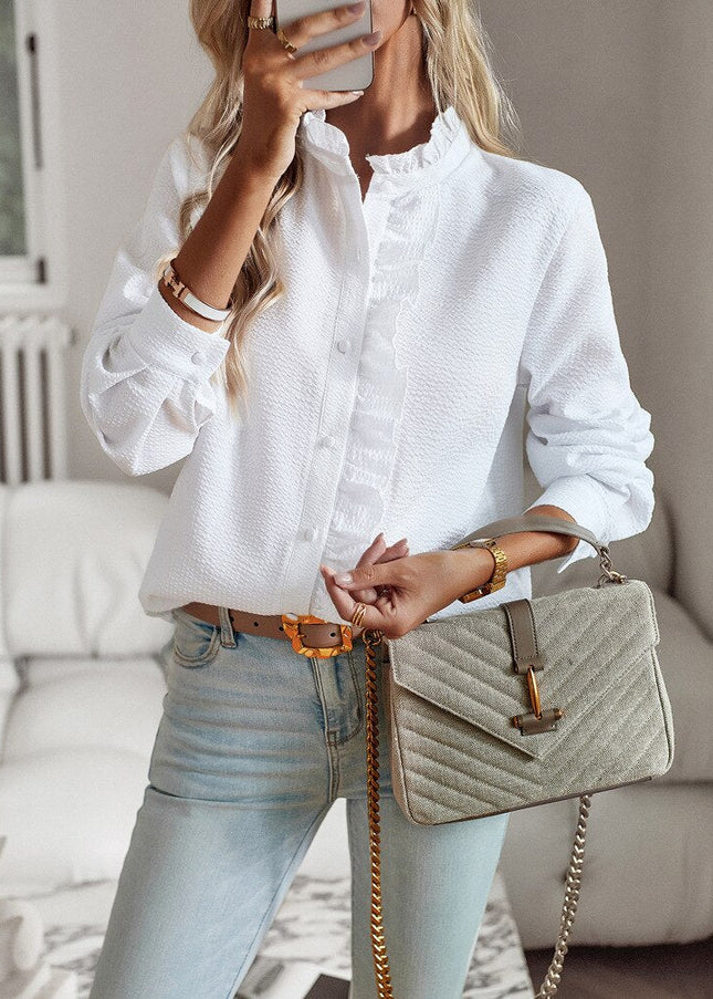 Adeline | Women's Long Sleeve Ruffle Blouse