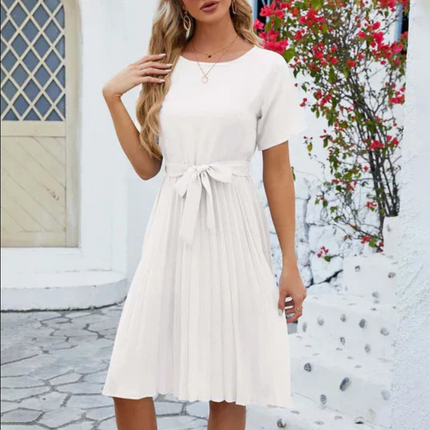 Adrienne | Women's Pleated A-Line Midi Dress