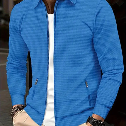 Alaric | Modern Zip Cardigan – Men's Textured Knit Jacket
