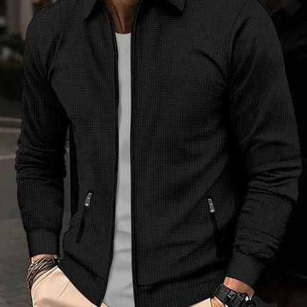 Alaric | Modern Zip Cardigan – Men's Textured Knit Jacket