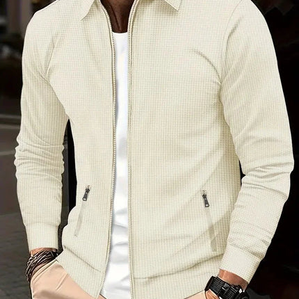 Alaric | Modern Zip Cardigan – Men's Textured Knit Jacket
