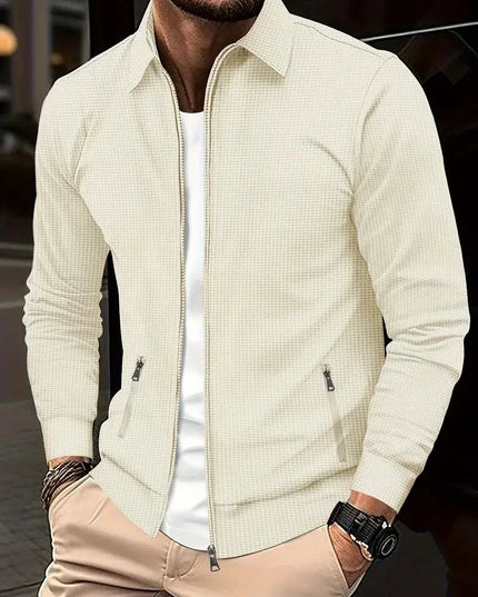 Alaric | Modern Zip Cardigan – Men's Textured Knit Jacket
