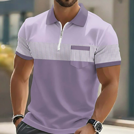 Aldren | Refined Polo T Shirt – Men's Zip Collar Pocket