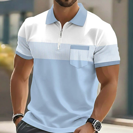 Aldren | Refined Polo T Shirt – Men's Zip Collar Pocket