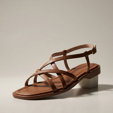 Allegra | Classic Leather Sandals – Adjustable Strap