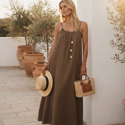 Althea | Relaxed Maxi Dress – Sleeveless Lounge Style
