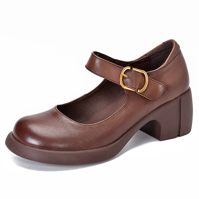 Amelia | Women's Mary Jane Heel Shoes – Round Toe