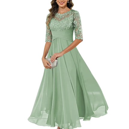 Anastasia | Lace Bodice A-Line Maxi Dress