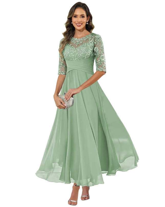 Anastasia | Lace Bodice A-Line Maxi Dress