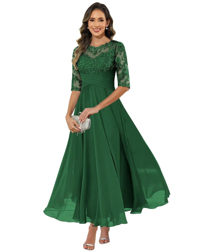 Anastasia | Lace Bodice A-Line Maxi Dress