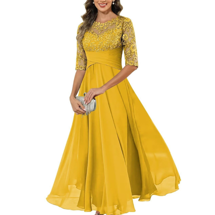 Anastasia | Lace Bodice A-Line Maxi Dress