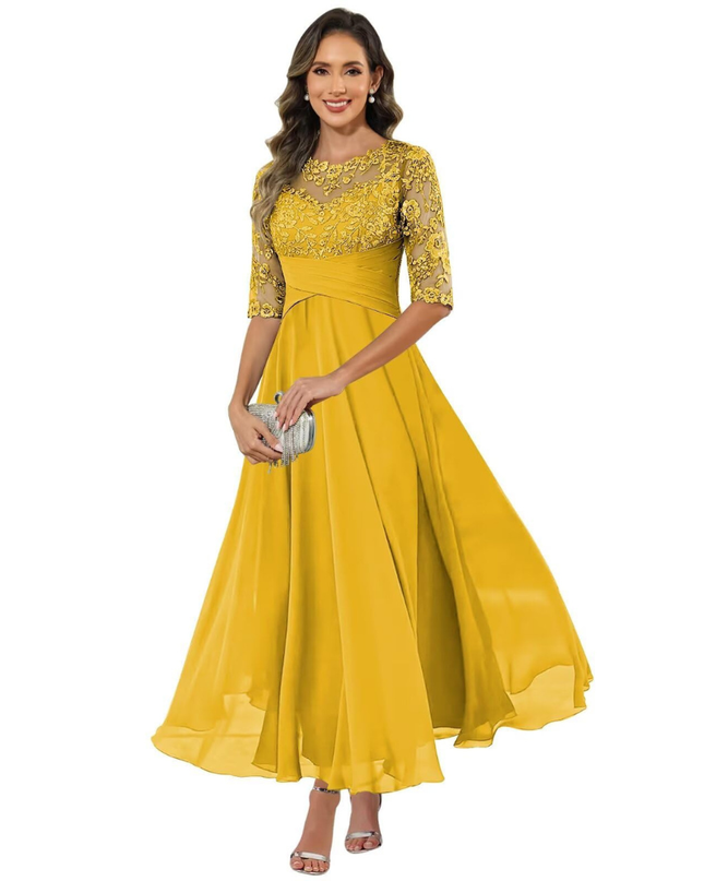 Anastasia | Lace Bodice A-Line Maxi Dress