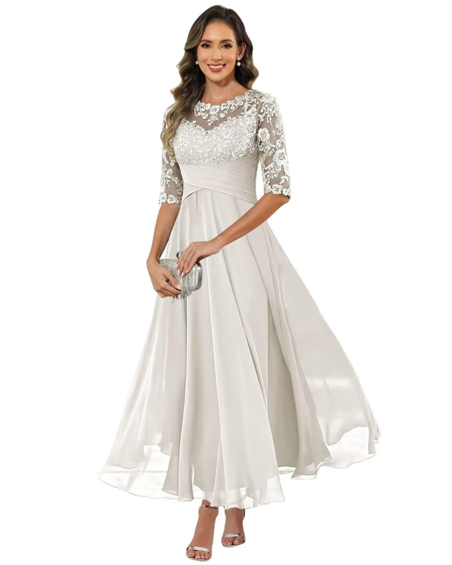 Anastasia | Lace Bodice A-Line Maxi Dress