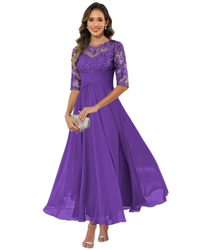 Anastasia | Lace Bodice A-Line Maxi Dress