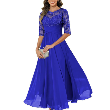 Anastasia | Lace Bodice A-Line Maxi Dress