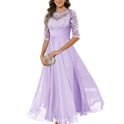 Anastasia | Lace Bodice A-Line Maxi Dress