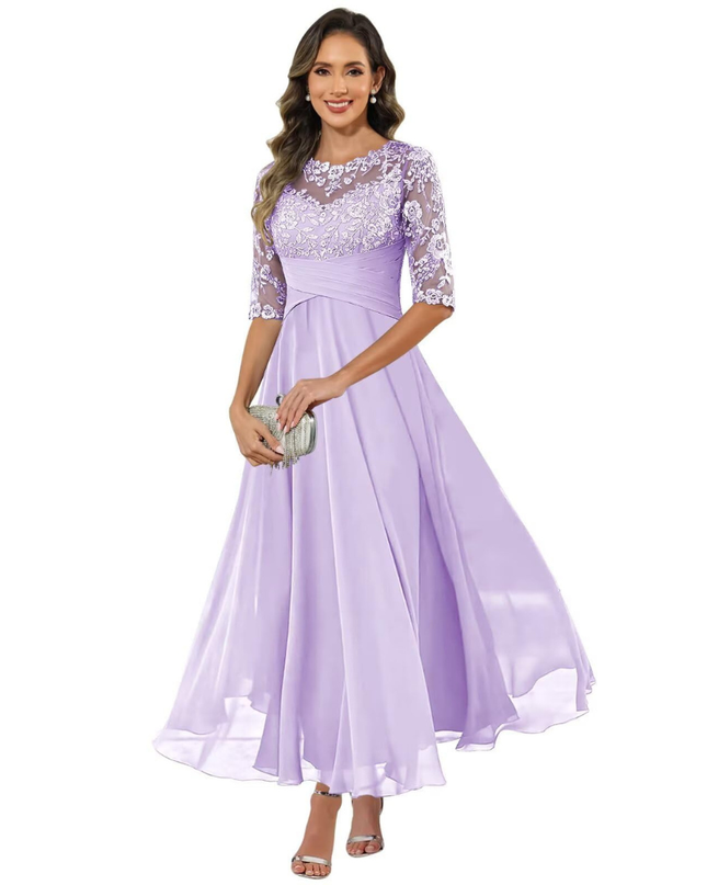 Anastasia | Lace Bodice A-Line Maxi Dress