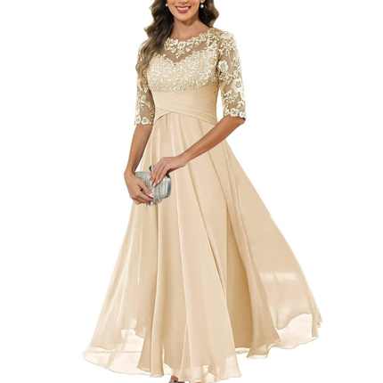 Anastasia | Lace Bodice A-Line Maxi Dress