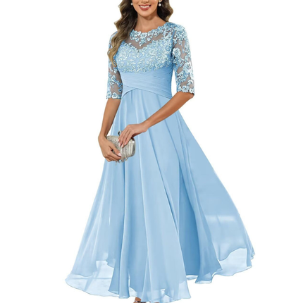 Anastasia | Lace Bodice A-Line Maxi Dress