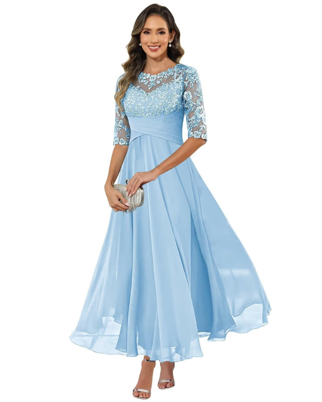 Anastasia | Lace Bodice A-Line Maxi Dress