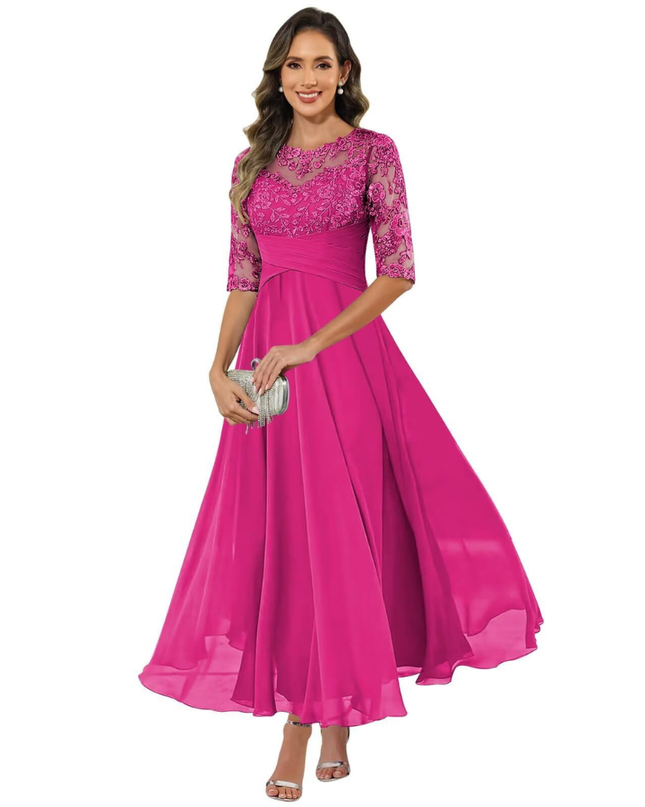 Anastasia | Lace Bodice A-Line Maxi Dress