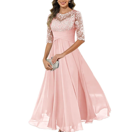 Anastasia | Lace Bodice A-Line Maxi Dress
