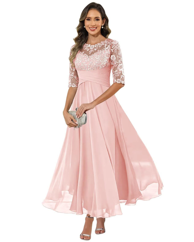 Anastasia | Lace Bodice A-Line Maxi Dress