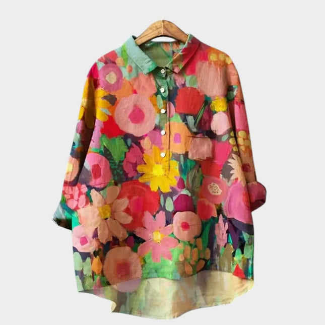 Anouk | Artistic Women's Shirt – Relaxed Floral Print Style
