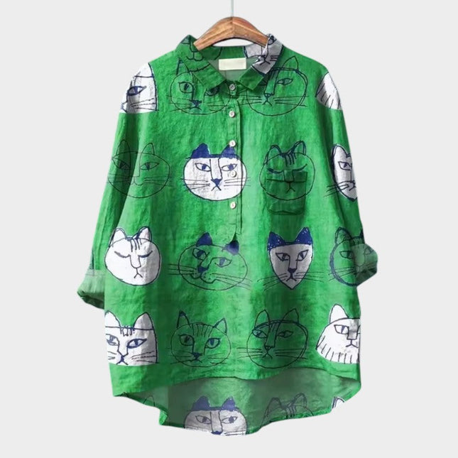 Anouk | Artistic Women's Shirt – Relaxed Floral Print Style