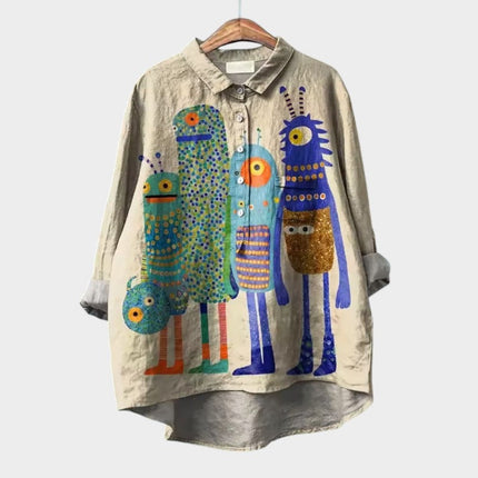 Anouk | Artistic Women's Shirt – Relaxed Floral Print Style