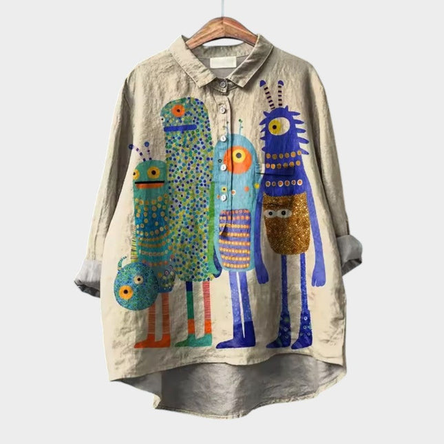 Anouk | Artistic Women's Shirt – Relaxed Floral Print Style