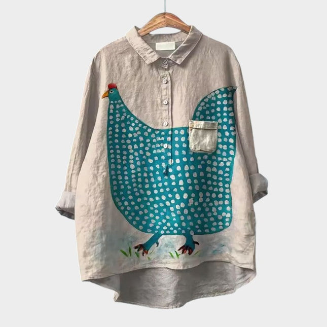 Anouk | Artistic Women's Shirt – Relaxed Floral Print Style