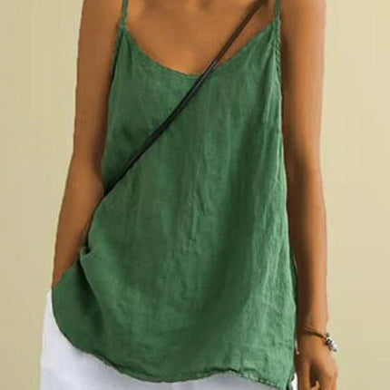 Anouk | Relaxed Cami Top – Linen-Blend V-Neck