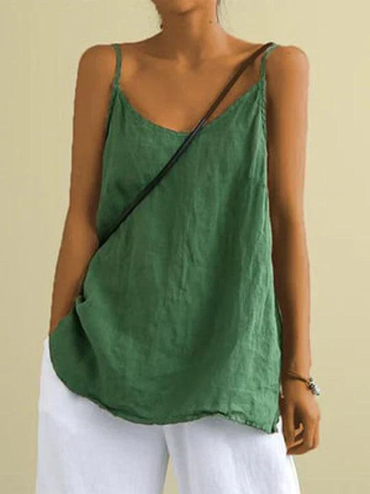 Anouk | Relaxed Cami Top – Linen-Blend V-Neck