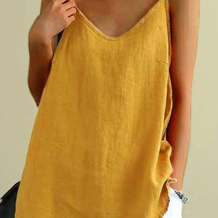 Anouk | Relaxed Cami Top – Linen-Blend V-Neck