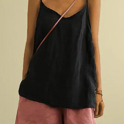 Anouk | Relaxed Cami Top – Linen-Blend V-Neck