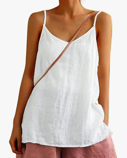 Anouk | Relaxed Cami Top – Linen-Blend V-Neck