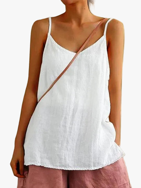 Anouk | Relaxed Cami Top – Linen-Blend V-Neck