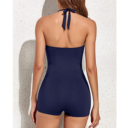 Anwen | Boyleg Swimsuit – Women's Halter One-Piece Swimwear