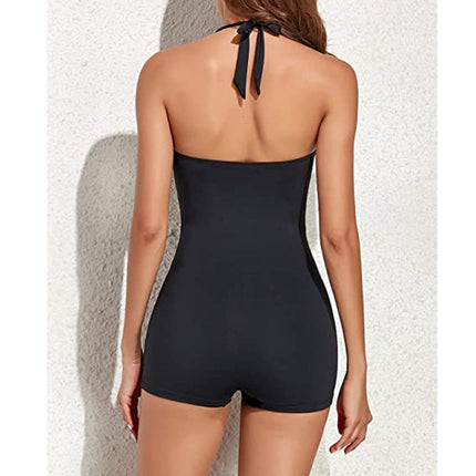 Anwen | Boyleg Swimsuit – Women's Halter One-Piece Swimwear