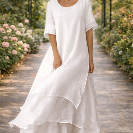 April | Elegant Maxi Dress – Flowing Layered Style