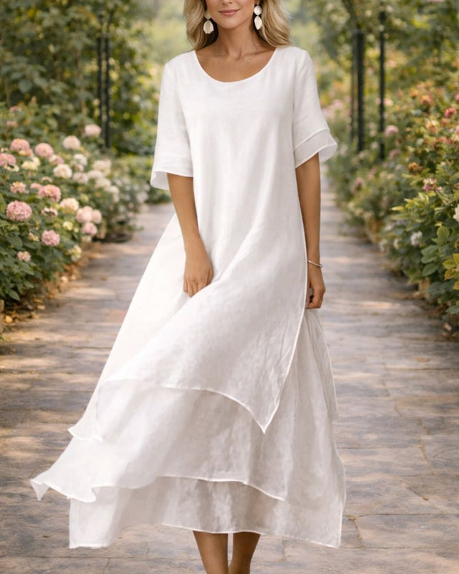 April | Elegant Maxi Dress – Flowing Layered Style