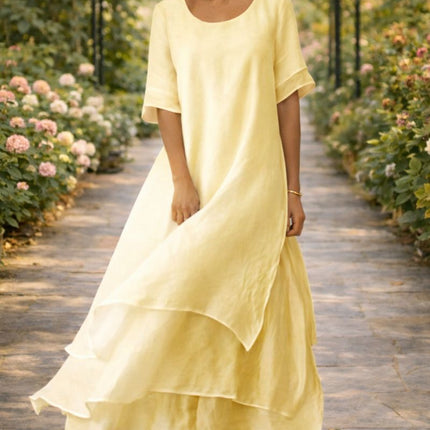 April | Elegant Maxi Dress – Flowing Layered Style